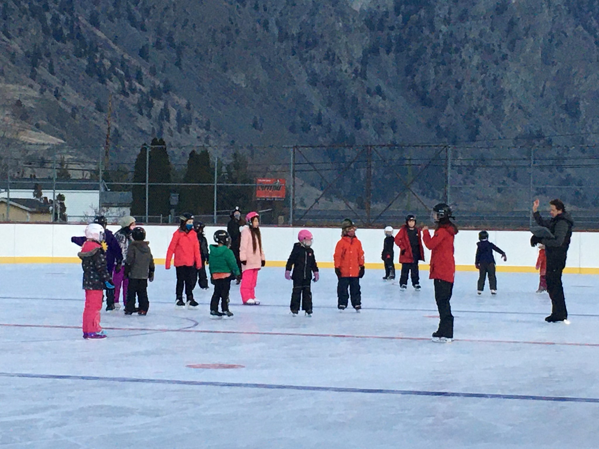 Active skating session at the rink